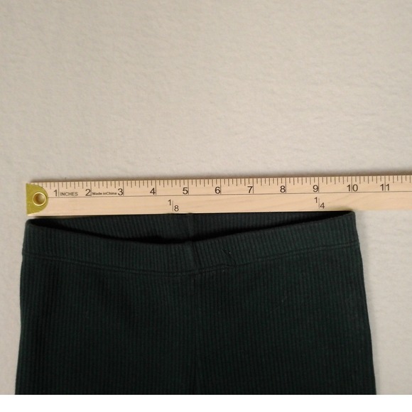 Vintage LA MOVERS Ribbed High Waist Bike Shorts Dark Green Women's Medium - Picture 5 of 6